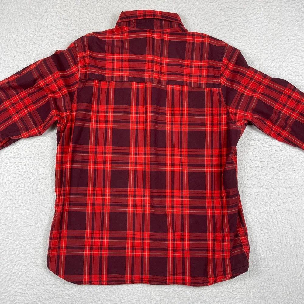The North Face Button Down Shirt Mens XL Red Plaid Long Sleeve Outdoor 0CP4H